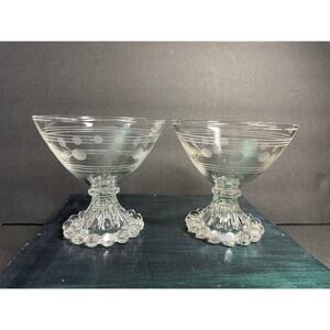 Anchor Hocking Boopie Berwick 1950s Martini Champagne Glasses Set of 2 Vintage